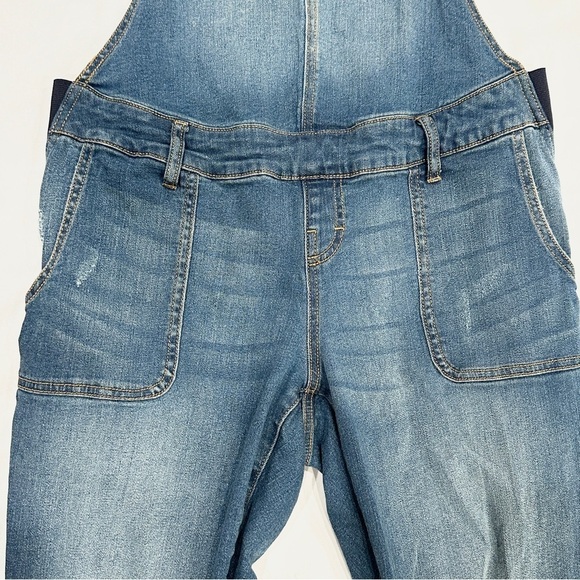 Motherhood Maternity Indigo Blue Stretchy Jean Overalls - Picture 2 of 9